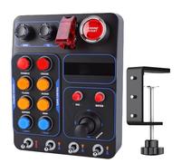 Jiawu Sim Racing Button Box para PC, Control de Conducción Simulador con 19 Botones (9 tipos) 30 Botones Programables, Retroiluminación RGB, Puerto USB, Compatible con Volante V9
