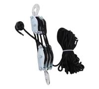 Jiawu Sistemas de Polea de Polipasto de Cuerda, Capacidad de Carga de 1100 Libras, Potencia de Elevación 6:1, Polipasto de Cuerda de 49.2 Pies, Rodillo de Polea Resistente