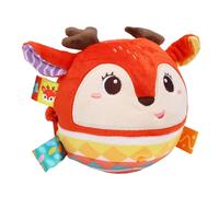 Jiawu Sonajero de bebé Suave, Sonajero de Mano de Peluche Lindo para Recién Nacidos, Juguete de Estimulación Multisensorial para Seguimiento Visual, Exploración Táctil y Desarrollo Auditivo, (Ciervo)