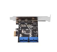 Jiawu Tarjeta de Expansión PCI-E a USB 3.0 de 19 Pines, Adaptador Interno PCI Express de 2 Puertos USB 3.0 con 4 Módulos de Alimentación, 4 Fusibles Independientes, Condensadores Sólidos, Soporte de