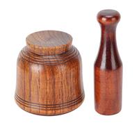 Jiawu Tazón de Molienda de Madera, Juego de Mortero de Madera de Azufaifa Natural Hecho a Mano para Cocina, Molinillo Manual de Especias de Ajo y Jengibre con Base Estable para Cocinar en Casa