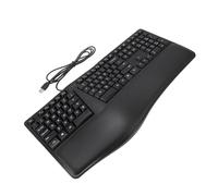 Jiawu Teclado Dividido Ergonómico con Reposo de Palma SISPET USB 2.0 Teclado Cableado para Laptop Cómodamente Adaptado Al Uso de Escritorio