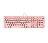 Jiawu Teclado Mecánico Interruptor Azul de 104 Teclas, Teclado para Juegos con Cable de Eje Mecánico Real, Tecla Punk de Inyección de Dos Colores con Modo de Luz Múltiple para Jugadores de PC (902-7