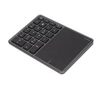 Jiawu Teclado Numérico Inalámbrico, Teclado Numérico de 22 Teclas con Panel Táctil, Teclado de Contabilidad Financiera de 500 MAh, Modos Duales 2.4G BT4.2 para PC (Gris Hierro)