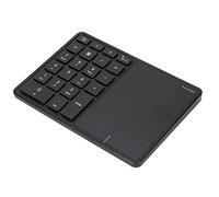 Jiawu Teclado Numérico Inalámbrico, Teclado Numérico de 22 Teclas con Panel Táctil, Teclado de Contabilidad Financiera de 500 MAh, Modos Duales 2.4G BT4.2 para PC (Black)