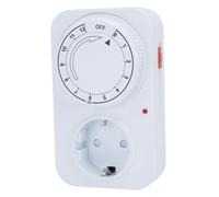 Jiawu Temporizador de Salida Mecánico, Cuenta Atrás de 12 Horas, 16 A, Retardante de Llama, Enchufe Interior de Latón para PC, Temporizador de Enchufe con Dial de Incremento Fácil de 10 Minutos para