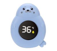 Jiawu Termómetro para el Baño del bebé: Simpático Termómetro de Agua con Forma de Foca, Alerta de Temperatura, Pantalla Digital LED, Sensor para Bañera y Juguete Flotante Esencial (BLUE)