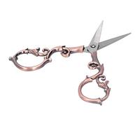 Jiawu Tijeras Retro de Acero Inoxidable con Forma de Calabaza, Herramientas de Corte de Costura, Bordado Pequeño Vintage, 11cm, para Bricolaje (Oro rosa)