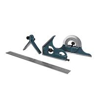Jiawu Transportador de Bisel Universal, Acero Inoxidable, Rango de 0 a 180 Grados, Precisión de 5 Minutos, Escalas Grabadas con Láser, Cuadrado Combinado, Transportador de Bisel con Estuche para Medir
