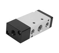 Jiawu Válvula de Control Neumática de 5 Vías Válvula de Aire de Aleación de Aluminio de 2 Posiciones G1/8 G1/4 G3/8 G1/2 Conmutación de Columna Deslizante - Serie 4A110 4A210 4A310 4A410 (4A210-08