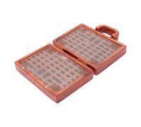 Jiawu Vitrina de Cristal Mineral para Organizador de Almacenamiento de Piedras, Caja de Escaparate de Colección de Rocas de Madera Vintage para Joyas de Gemas, 10x7x3cm