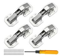 Jiaxitek Bisagras hidráulicas ocultas de 90 grados, bisagras de puerta de gabinete, gabinete de esquina perezoso, no requiere ranuras, fácil de instalar