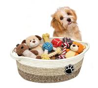 Jiayaus Cesta de almacenamiento para juguetes para perros, cestas de almacenamiento para perros, cesta de juguetes de algodón, cesta de almacenamiento con asa para juguetes para mascotas, mantas, ropa