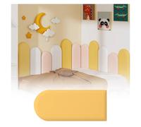 JIAYING 3D Anticolisión Acolchado De Pared For Niños Autoadhesivo Decoración Paneles De Pared, Cuarto Infantil Insonorizar Adhesivos De Pared Panel De Protección(Yellow,20cmx50cm-2pcs)