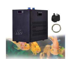 Jiayiyoux Enfriador De Agua para Acuarios De 160 L/42 Galones, para HidroponíA, Enfriamiento RáPido para Peceras, Ajolotes Y Arrecifes De Coral. Compresor Silencioso. Accesorios Completos,42Gal/160L