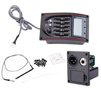 Jiayouy 1 juego de guitarra acústica EQ LC-5 piezoeléctrica de 5 bandas, amplificador de preamplificador ecualizador sintonizador con pantalla LCD