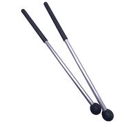 Jiayouy 1 par de mazos de goma para xilófono de marimba con mango de aleación de aluminio, 38,1 cm de largo, color negro