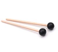 Jiayouy 2 palillos de percusión de cabeza de goma de 18,5 cm de largo para xilófono, glockenspiel, marimba, madera bloque, campana (negro)