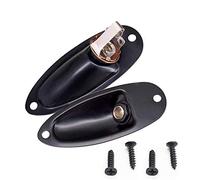 Jiayouy 2 piezas de salida de guitarra estilo barco con tornillos para guitarra eléctrica Fender Strat Stratocater piezas de repuesto negro