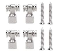 Jiayouy 4 soportes de cuerda para guitarra con tornillos para Fender Strat Stratocaster Tele Telecaster, piezas de repuesto para guitarra eléctrica, color plateado