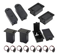 Jiayouy 4 tipos 9V batería titular caja caja base con cable conector hebilla para guitarra activa bajo 8 unids