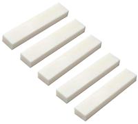 Jiayouy 5 tuercas de guitarra acústica en blanco sin ranura para puente de hueso real en blanco para mandolina acústica clásica, banjo, ukelele, pieza de repuesto para bricolaje