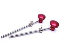 Jiayouy Batidor de pedal de tambor de bajo, aleación de aluminio, cabeza de martillo, accesorio de percusión, color rojo 2