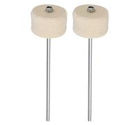 Jiayouy Batidor de tambor de acero inoxidable para bajo, de fieltro, para pedal, instrumento de percusión, 2 unidades