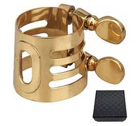 Jiayouy Boquilla de saxofón tenor chapada en oro con tornillos dobles de latón