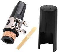 Jiayouy Boquilla para clarinete con una ligadura chapada en plata y tapa de plástico