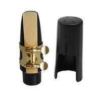 Jiayouy Boquilla para saxofón tenor con una lengüeta chapada en oro y tapa de plástico