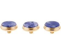 Jiayouy Botones de dedo de trompeta con incrustaciones de concha azul oscuro dorado para accesorios de trompeta, 3 piezas