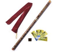 Jiayouy Flauta Dizi de bambú hecha a mano, instrumento musical chino tradicional con membrana y bolsa protectora, llave de G