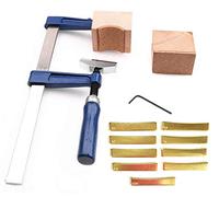 Jiayouy - Herramienta de inserción de prensa para trastes de guitarra y bajo, 9 piezas de radian trastes con 2 calafateos de madera, llave hexagonal
