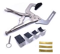 Jiayouy Herramienta Luthier para guitarra, herramienta de prensado de trastes de mano, herramienta de trastes Luthier con 4 soportes acolchados de PVC + 3 piezas de insertos de trastes radianes de