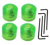 Jiayouy Juego de 4 potenciómetros de plástico giratorios, accesorios para guitarra, compatible con macetas de eje de 6 mm, repuesto para guitarra eléctrica, bajo, volumen, perilla de tono, color verde