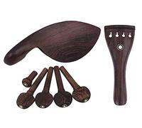 Jiayouy Juego de 7 piezas de mentonera de madera de wengué para violín con 4 clavijas de afinación para violín 4/4-3/4