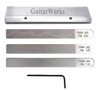 Jiayouy Juego de limas de ranura para tuercas de guitarra, limas de coronación de trastes, herramienta de reparación de luthier para guitarra acústica 024-135