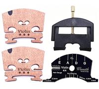 Jiayouy Juego de piezas de violín con puente de arce 4/4/elevador de cuerdas/plantilla para reparación de puente de violín, herramienta de reemplazo de 4 piezas