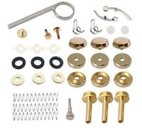 Jiayouy Kit de reparación de trompeta, botones de dedo, tapa de válvula, resorte de pistón, llave de válvula de drenaje, color dorado