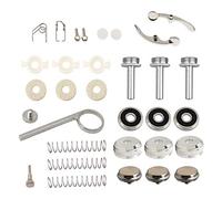 Jiayouy Kit de reparación de trompeta: botones de dedo, tapa de válvula, resorte de pistón, plateado