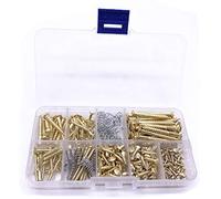 Jiayouy Kit de tornillos de guitarra eléctrica, 248 piezas, 9 tipos, tornillos de montaje para guitarra, caja surtida para puente de guitarra eléctrica, pastilla, golpeador, afinador, interruptor, placa de cuello con resortes y pinzas, color dorado