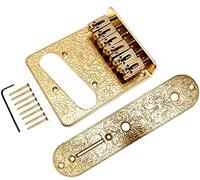 Jiayouy Placa de puente Telecaster de 6 cuerdas con interruptor de 3 vías para reemplazo de guitarra Tele Telecaster (dorado)