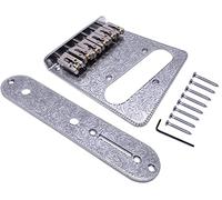 Jiayouy Placa de puente Telecaster de 6 cuerdas con interruptor de 3 vías para reemplazo de guitarra Tele Telecaster (plata)