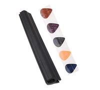 Jiayouy Soporte de micrófono de 18,5 cm, soporte de goma para púas de guitarra, clip de abrazadera con 5 púas