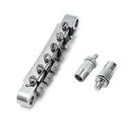 Jiayouy Tune-o-matic Puente con tacos para guitarra eléctrica Les Paul/Epiphone Les Paul de 6 cuerdas de 52 mm (cromo)