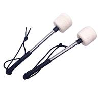 Jiayouy Un par de mazos de fieltro para bombo con mango de acero inoxidable, accesorio de banda de percusión, fieltro de gran tamaño