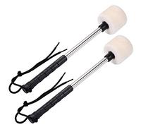 Jiayouy Un par de mazos de fieltro para bombo con mango de acero inoxidable y banda de percusión, longitud de 320 cm