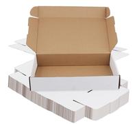 JIAYUET 30 cajas de cartón corrugado blanco de 270 x 165 x 50 mm, pequeñas cajas de envío blancas para envíos por correo