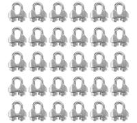 JIAYUET 30 clips de cuerda de alambre M3, abrazaderas de cable de acero inoxidable de 1/8 pulgadas
